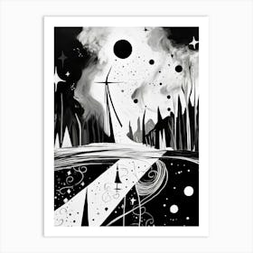 Dreams Abstract Black And White 3 Art Print