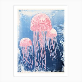 Box Jellyfish Washed Illustration 2 Art Print