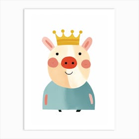 Little Pig 4 Wearing A Crown Art Print
