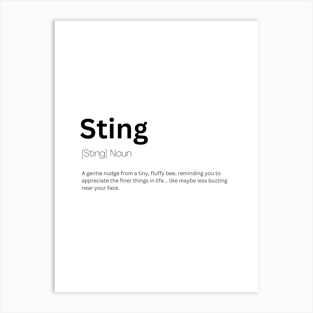 Sting Definition Meaning Poster