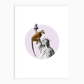 Lemur Collage Art Print