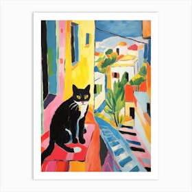 Painting Of A Cat In Dubrovnik Croatia 1 Art Print