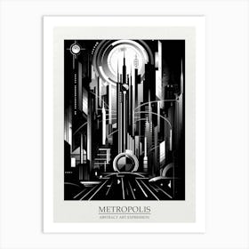 Metropolis Abstract Black And White 8 Poster Art Print
