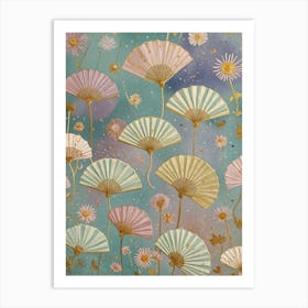 Fans In Pastel Art Print