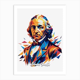 Adam Smith 1 Portrait WPAP Pop Art Art Print