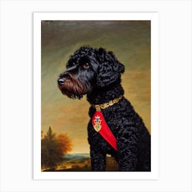 Portuguese Water Dog Renaissance Portrait Oil Painting Art Print