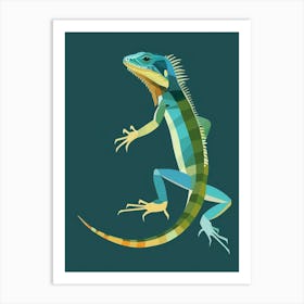 Blue Iguana Modern Illustration 9 Art Print