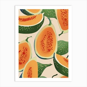 Papaya Pattern Illustration 1 Art Print