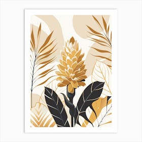 Tropical Leaves And Flowers Art Print