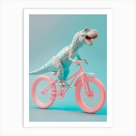 Pastel Toy Dinosaur On A Bike 4 Art Print