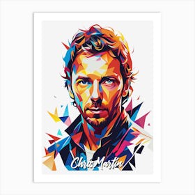 Chrish Martin Coldplay 01  Portrait Music WPAP Pop Art Art Print