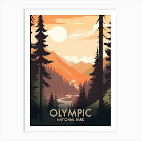 Olympic National Park Vintage Travel Poster 14 Art Print