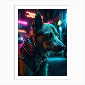 Cyberpunk Dog 14 Art Print