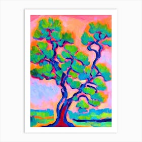 Pinyon Pine tree Abstract Block Colour Art Print