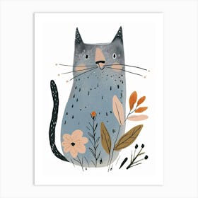 Nebelung Cat Clipart Illustration 2 Art Print