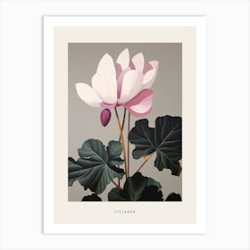 Flower Illustration Cyclamen 3 Poster Art Print