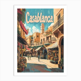 Aihrgdesign A Classic 1960s Travel Poster For Casablanca 5 Art Print