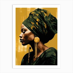 African Woman In Turban 5 Art Print