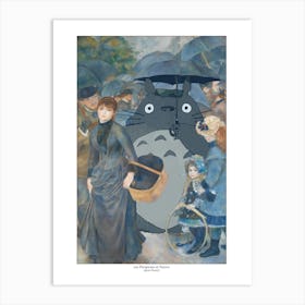 Tororo & The Umbrellas - Renoir - Studio Ghibli Mashup Art Print