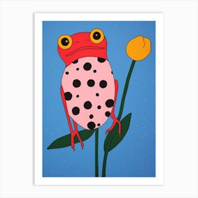 Pink Polka Dot Red Eyed Tree Frog Art Print