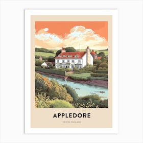 Devon Vintage Travel Poster Appledore 2 Art Print