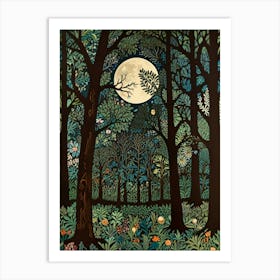 William Morris Moonlight Forest 17 Art Print