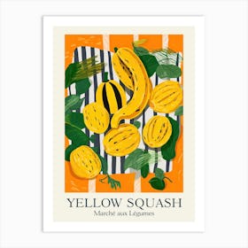 Marche Aux Legumes Yellow Squash Summer Illustration 1 Art Print