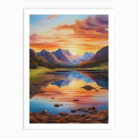 Sunset In The Mountains 9 Art Print