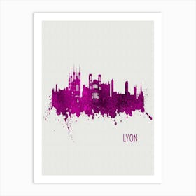 Lyon France City Purple Art Print