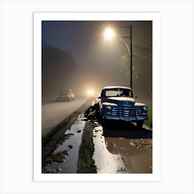 Old Car On The Road 7 Art Print