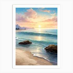 Sunset On The Beach Art Print