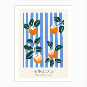 Marche Aux Fruits Poster Apricots Fruit Summer Illustration 5 Art Print