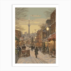 Vintage Winter Illustration Toronto Canada 3 Art Print