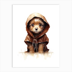 Puppy Dog As A Jedi Watercolour 4 Art Print