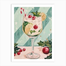 Christmas Mojito Cocktail Art Print