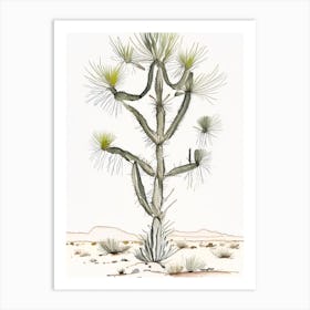 Herbert S Joshua Tree Minimilist Watercolour  (2) Art Print