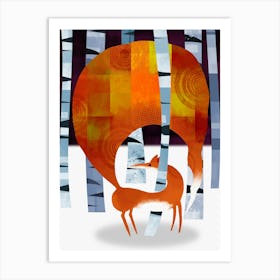 Red Fox in Forest Art Print