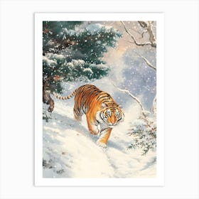 Stunning Tiger In The Snow 5 Póster