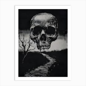 Skull In The Woods Art Print