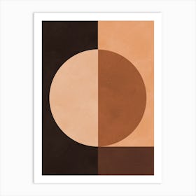 Brown geometric art 3 Art Print