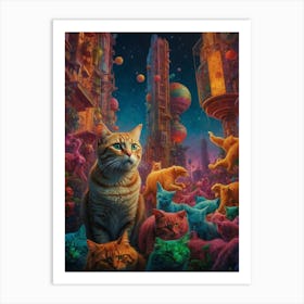 Cats In The City Art Print