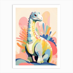 Colourful Dinosaur Camptosaurus 3 Art Print