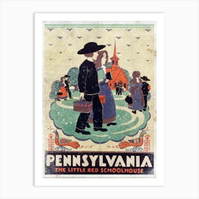 Vintage Travel Poster ― Pennsylvania The Little Red Schoolhouse Art Print