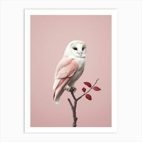 Minimalist Barn Owl 3 Illustration Art Print