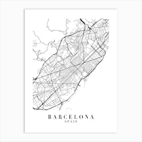 Barcelona Spain Street Map Minimal Art Print