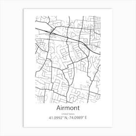 Airmont,United States Minimalist Map Art Print