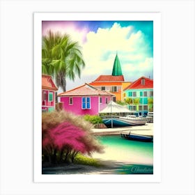 Curaçao Soft Colours Tropical Destination Art Print