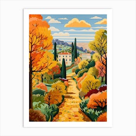 Giardino Di Boboli, Italy In Autumn Fall Illustration 2 Art Print
