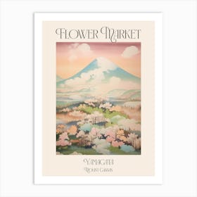 Flower Market Mount Gassan In Yamagata, Japanese Landscape 2 Poster Art Print