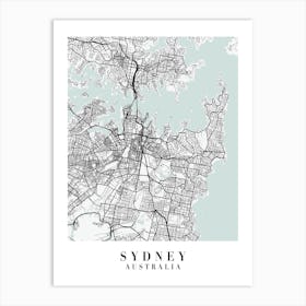 Sydney Australia Street Map Minimal Color Art Print